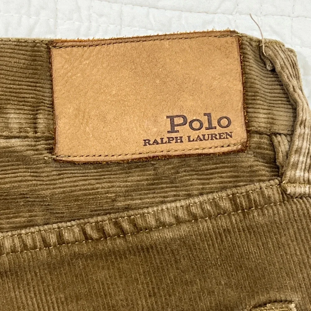 Polo Ralph Lauren Mens Brown Corduroy Stretch Classic Fit Pants 44x30 Tan Brown